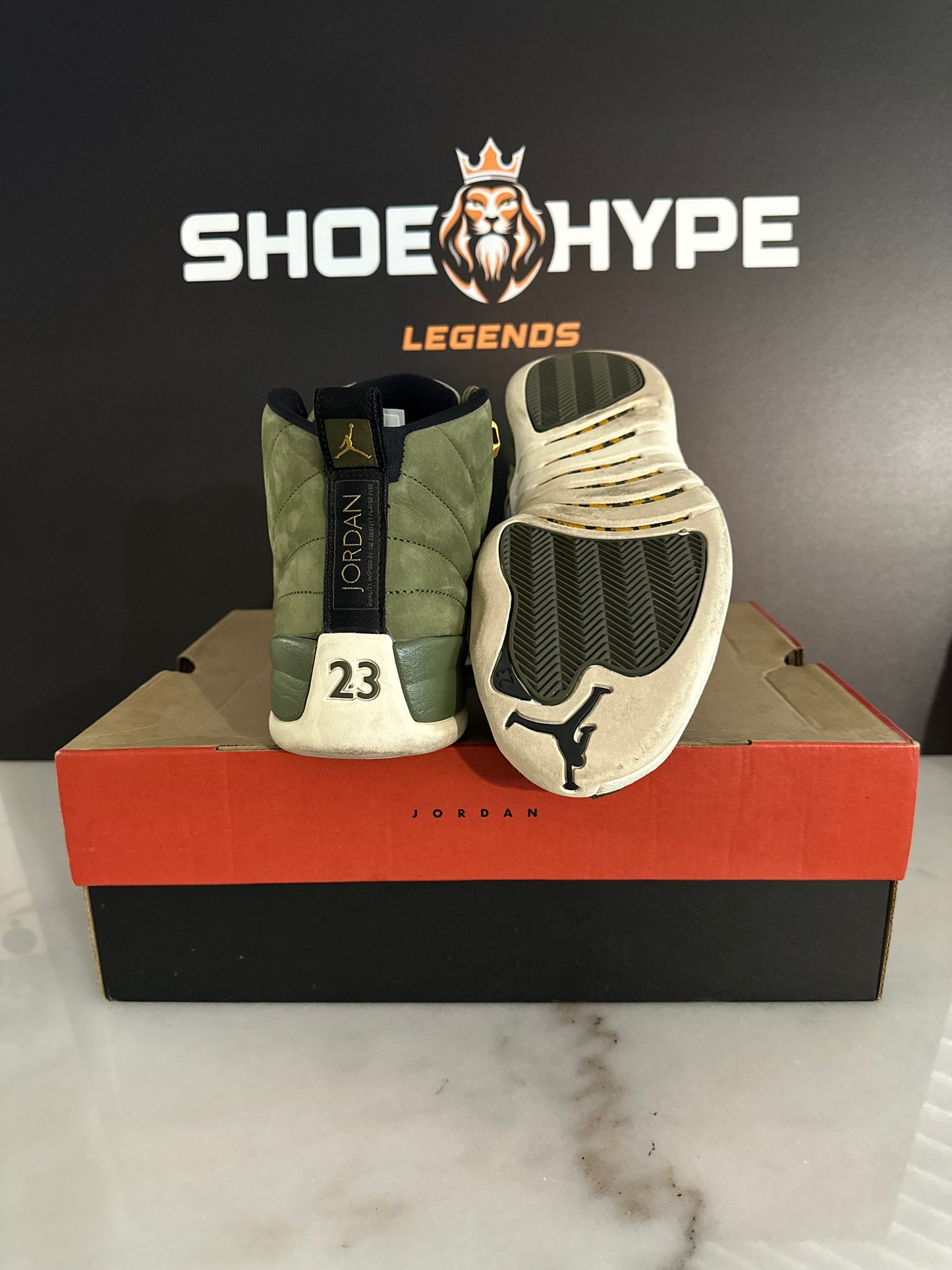 Pre-Owned Air Jordan 12 Olive